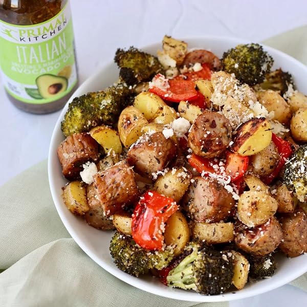 PRIMAL KITCHEN ITALIAN VINAIGRETTE & MARINADE SALAD DRESSING MADE WITH AVOCADO OIL, WHOLE30 APPROVED, CERTIFIED PALEO, AND KETO CERTIFIED, 8 FLUID OUNCES