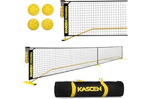 KASCEN Pickleball Net - Pickleball Net for Driveway, 22FT USAPA Portable Pickleball Set with Net, Pickle Ball Net with 4 Pickleballs & Carry Bag, Pickle Ball Net for Outdoor Indoor Court Backyard