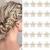 YISSION 20 Pcs Mini Rhinestone Flower Hair Clips Cute Gold Hair Pins Small Decorative Hair Barrettes Wedding Bridal Hair Accessories for Girls Women