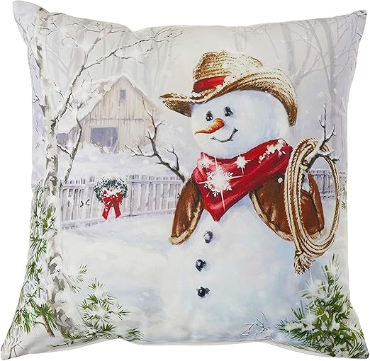 Amazon Com Violet Linen Christmas Snowed Man Polyester Super