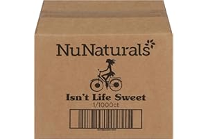 NuNaturals White Stevia Powder Packets, Single-Serve, Zero Calorie Sugar Substitute, 1000 count