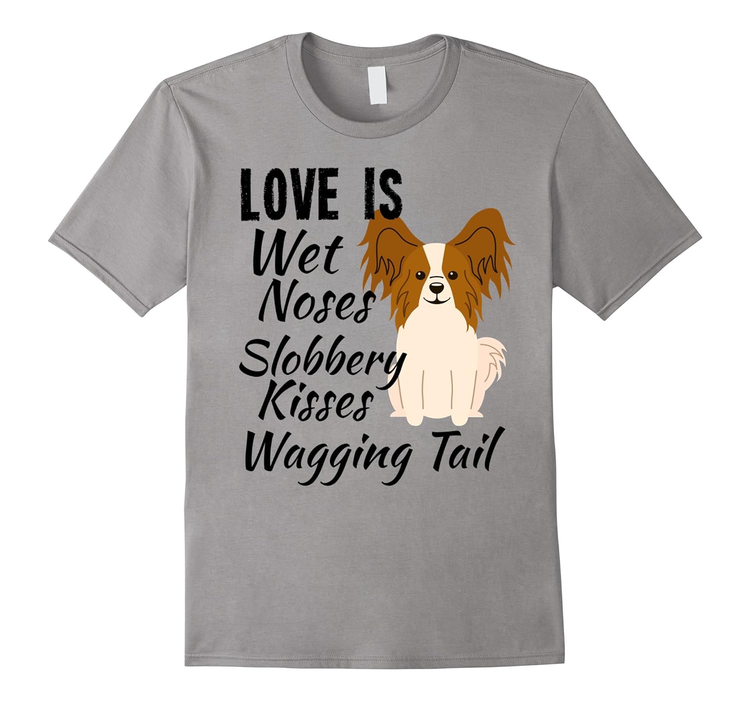 I love My Dog T-Shirt Papillon Dog-ANZ