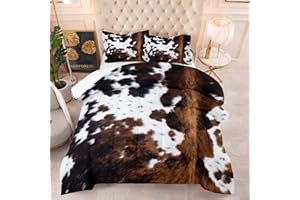 Tailor Shop Cow Print Bedding Set Queen Size Cartoon Cow Print Comforter Set for Kids Teens Boys with 1 Comforter and 2 Pillowcases