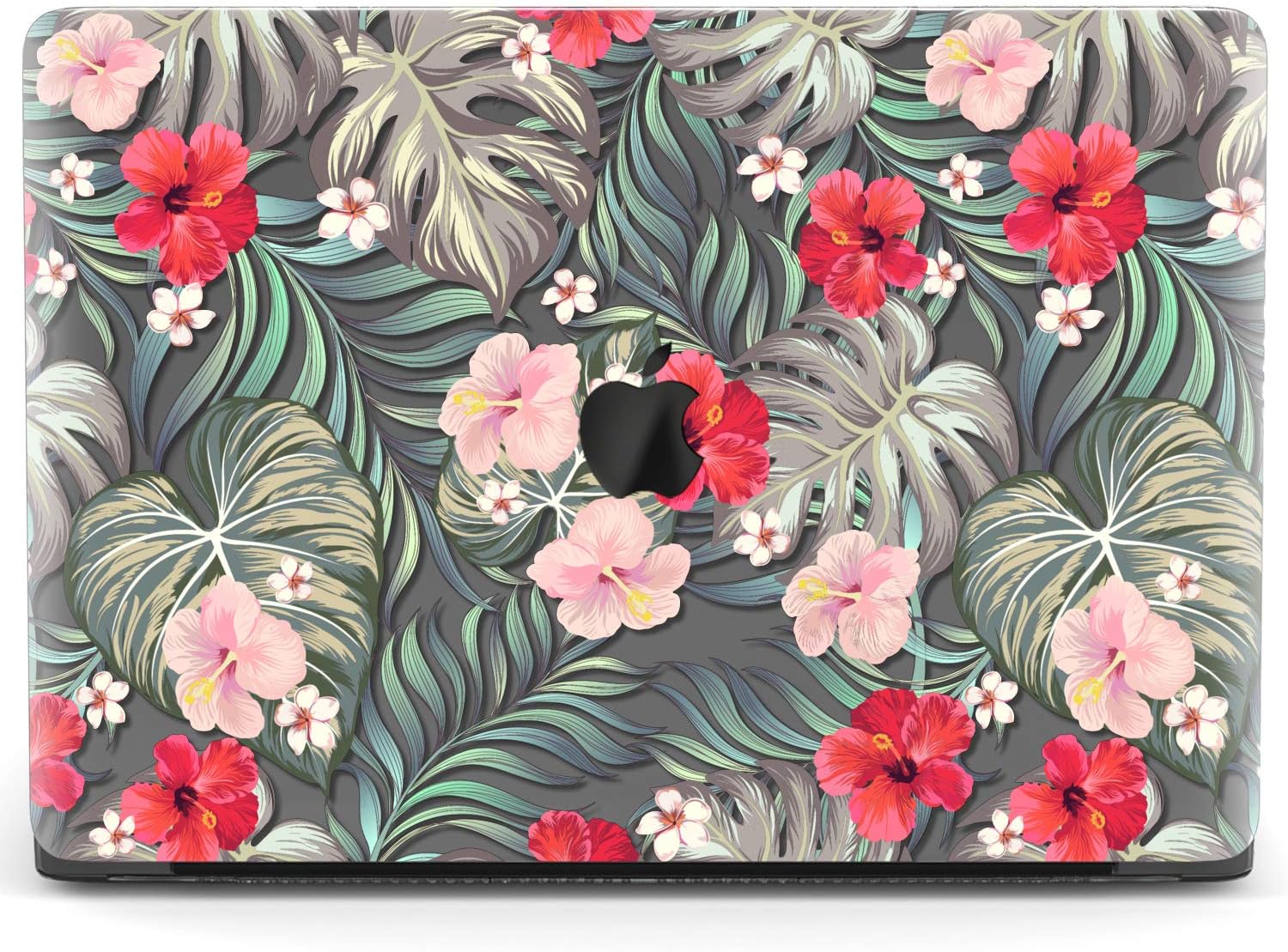 Mertak Hard Case for Apple MacBook Pro 16 Air 13 inch Mac 15 Retina 12 11 2020 2019 2018 2017 Plastic Flowers Leaves Print Floral Tropical Design Touch Bar Jungle Monstera Clear Protective Cover