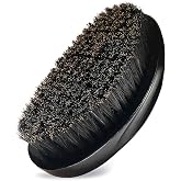 Soft Wave Brush for Men 360 - LexRory Curved Boar Brushes for Wavy Hair | Palm Wood Handle with Soft Boar Bristles for Wavers Brushing (Black)
