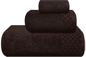 MyOwn Ultra Soft 3 Pack Cotton Towel Set, Contains a Bath Towels 28x55 inch, a Hand Towels 16x24 inch & a Wash Coths 12x12 inch, Ideal Everyday use, Compact & Lightweight - Chocolate Brown