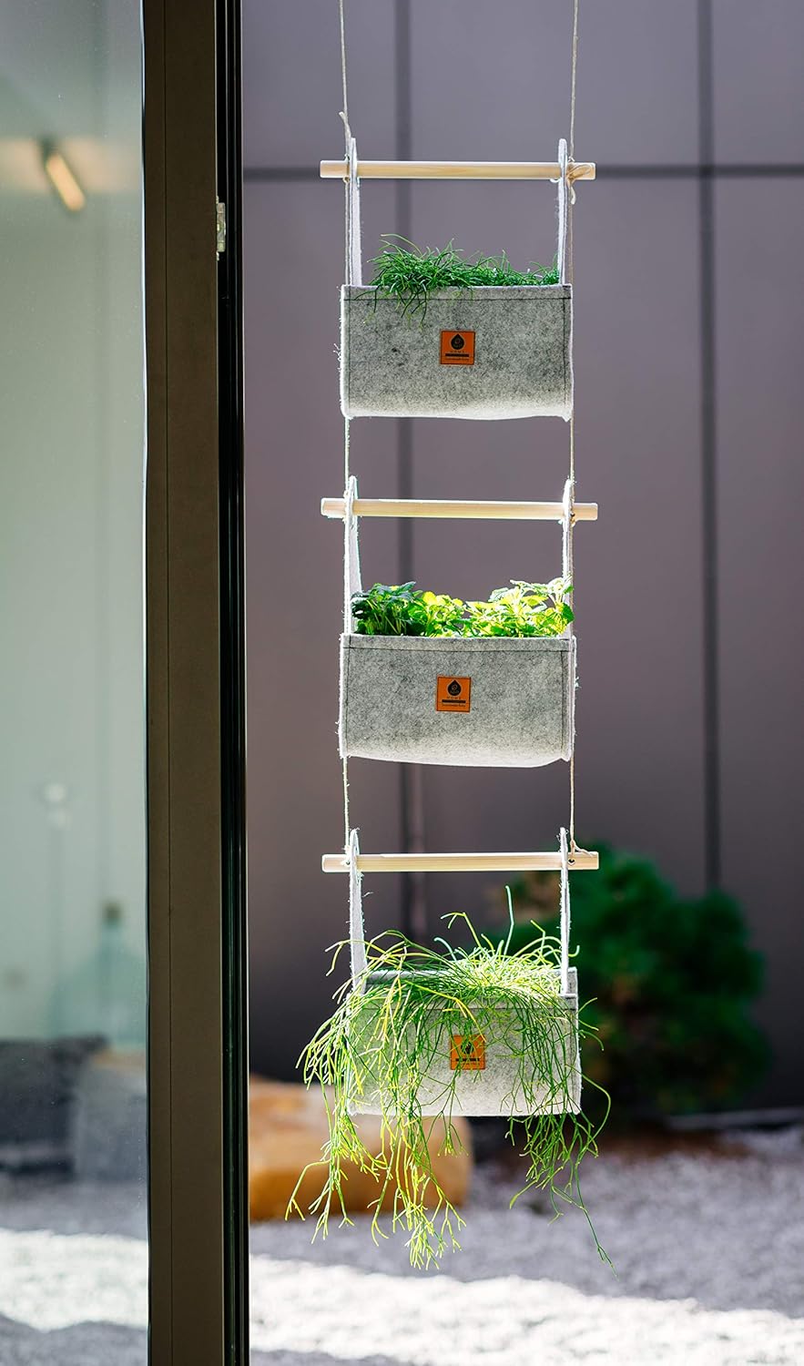 EQUA EH 04MS Swing, Sustainable Gardening Pots, Natural Materials (Felter and Wood), Grey, 27x17x14 - Image 3