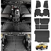 JTYZSM Cargo Mats for 2018-2025 Jeep Wrangler JL 4X4 Floor Liners with Trunk Mat Backrest Mat All Weather TPE Protector Rear Floor Trunk Liners for 18-25 Wrangler JL 4X4 4 Door Accessories