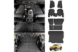 JTYZSM Cargo Mats for 2018-2025 Jeep Wrangler JL 4X4 Floor Liners with Trunk Mat Backrest Mat All Weather TPE Protector Rear Floor Trunk Liners for 18-25 Wrangler JL 4X4 4 Door Accessories
