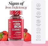Novomins Iron Gummies with Vitamin C - 20mg High Strength - 1-Month Supply view 5
