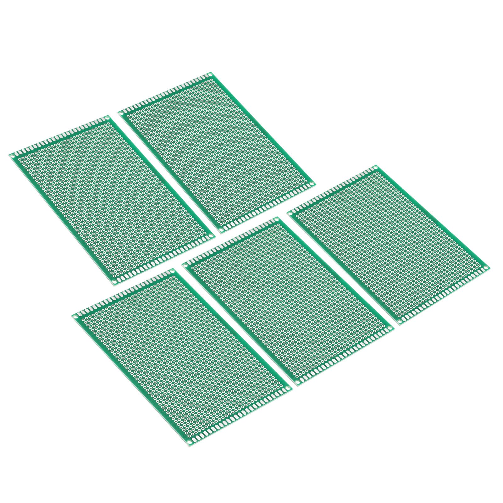 PATIKIL 4.7" x 3.1" PCB Board Circuit, 5 Pcs Prototype Perfboard Solder Boards for DIY Soldering and Electronic Project Circuit Boards Solderable Breadboard, Green