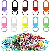 150PCS Colorful Metal Lobster Claw Clasps Swivel Lanyards Trigger Snap Hooks Strap with Key Rings DIY Accessories for Bag Key Chains Connector Jewelry Making, 10 Colors