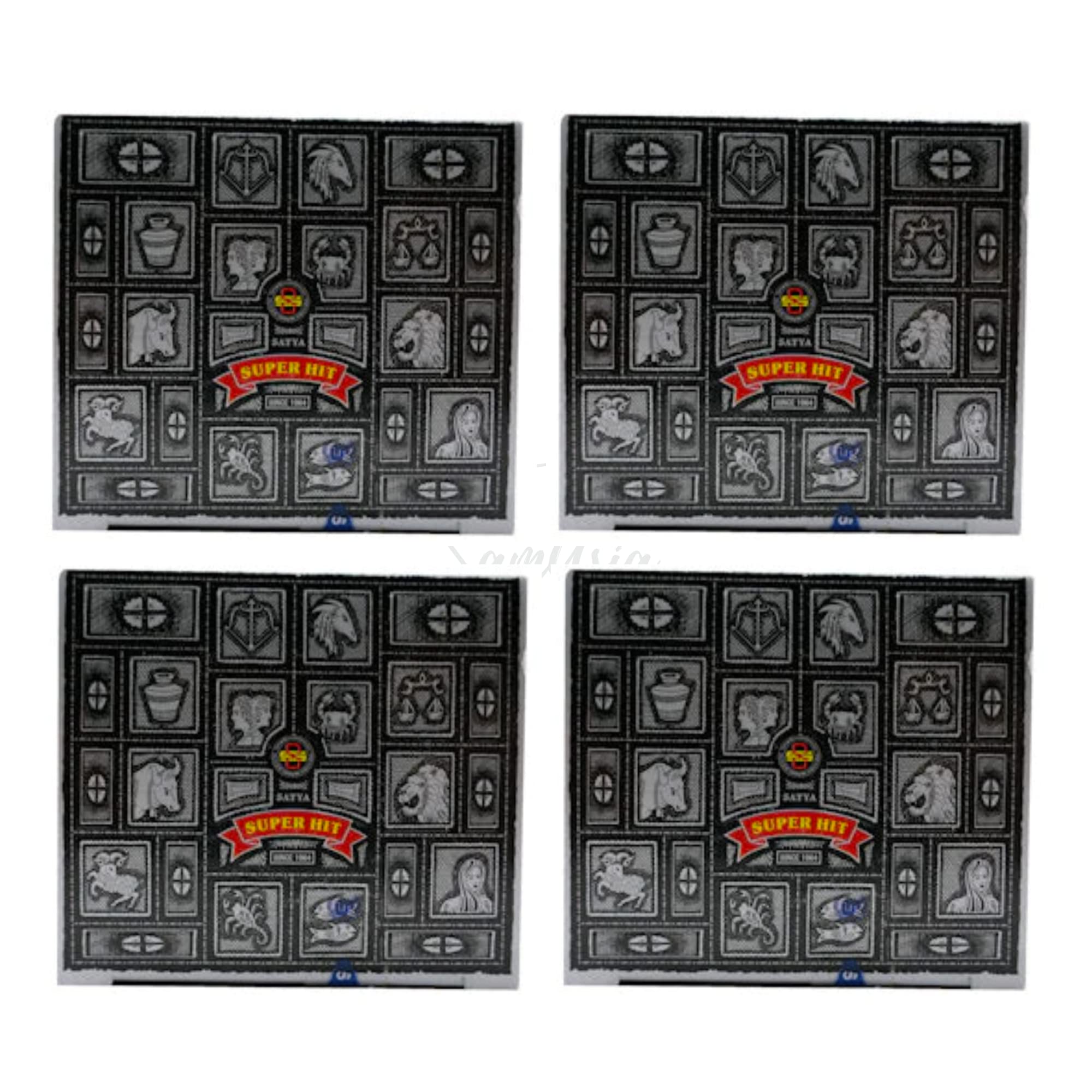 Satya Super Hit Incense Cone x4 pack, used for Aromatherapy, Spa, Yoga, Weddings, Reiki, Meditation, Healing by SAMASIA