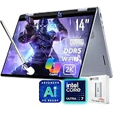 Dell 14 Plus 2-in-1 AI Ready Laptop, 14" 2K Touchscreen, Core Ultra 7 256V(>i9-12900K), Copilot+ PC, Backlit Keyboard, WiFi 7, Thunderbolt 4, Windows 11 Pro, Ice Blue(16GB 8533 MHz DDR5 RAM | 1TB SSD)