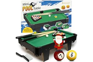 QUEENSELL Mini Pool Table for All Family – 20-Inch Small Pool Table, Tabletop Billiard Table for Family Game Nights