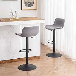 YOUTASTE Fabric Grey Bar Stools Set of