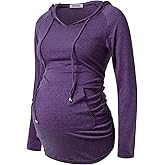 GINKANA Maternity Hoodie Long Sleeves Shirts Casual Maternity Top Pregnancy Sweatshirt Casual Clothes