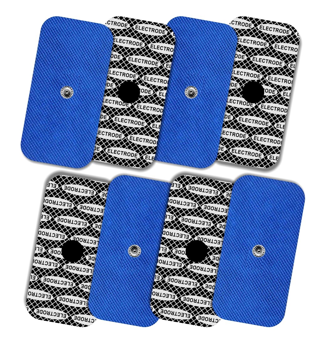 TENSPAD SILVER 8 electrodes with silver pattern compatible with Compex devices, 50x100mm with 1 SNAP connector