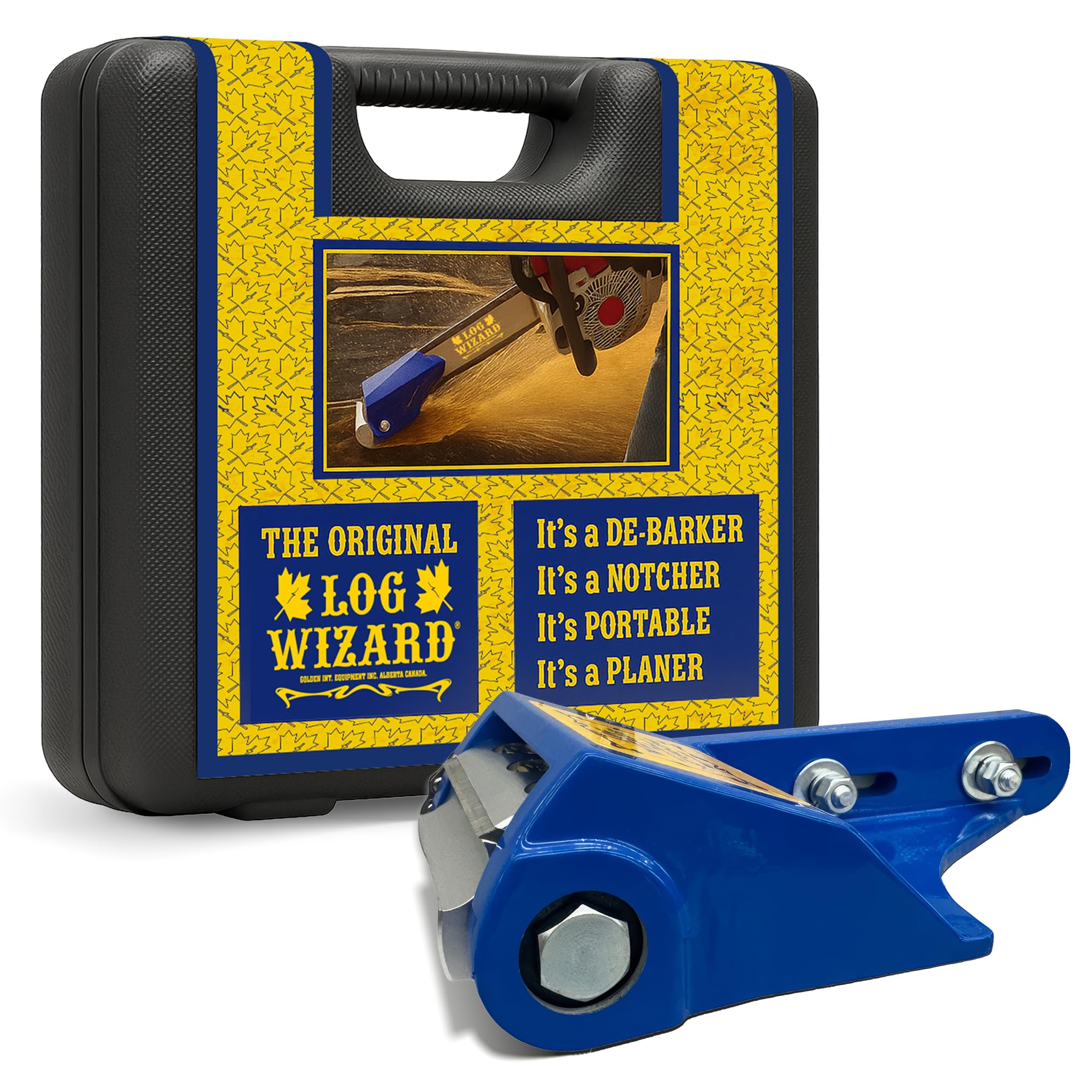 Herramienta de eliminación de corteza de árbol descortezadora de motosierra Log Wizard | Herramienta de descortezado universal para troncos con estuche