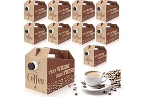 10 Pack 96 oz Disposable Coffee Dispensers Box with Handle, Insulated Coffee to Go Storage Containers Cold Hot Drink Dispense