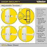 Burg-Wachter Spring Loaded Adjustable Auto Closing Door Closer White view 5