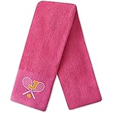 CybGene Embroidered Tennis Towel, Funny Tennis Gift for Men, Women & Tennis Lovers, Soft & Absorbent, Hot Pink