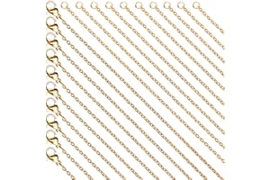 STINO 20 Pack, Bulk 18K Gold Plated Stainless Steel Chains for Jewelry Making 2mm, Hypoallergenic, Necklace Findings, Accessories (Gold Plated)