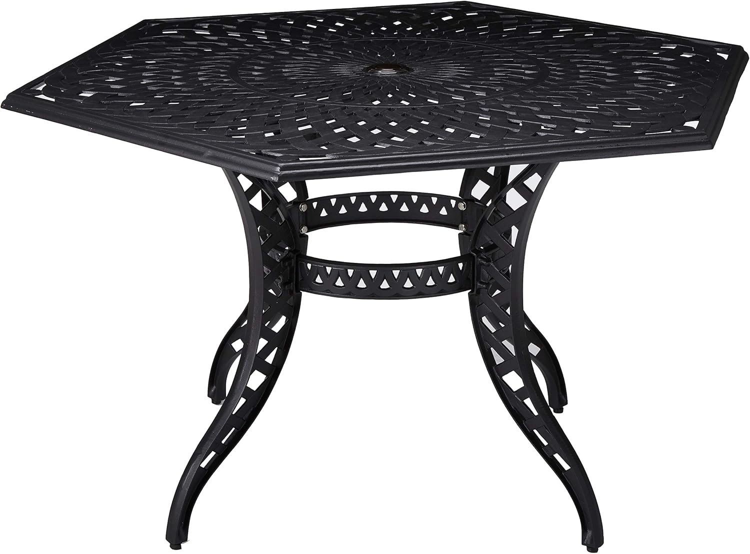 Christopher Knight Home Cayman Outdoor Cast Aluminum Hexagonal Dining Table, Antique Matte Black : Garden & Outdoor
