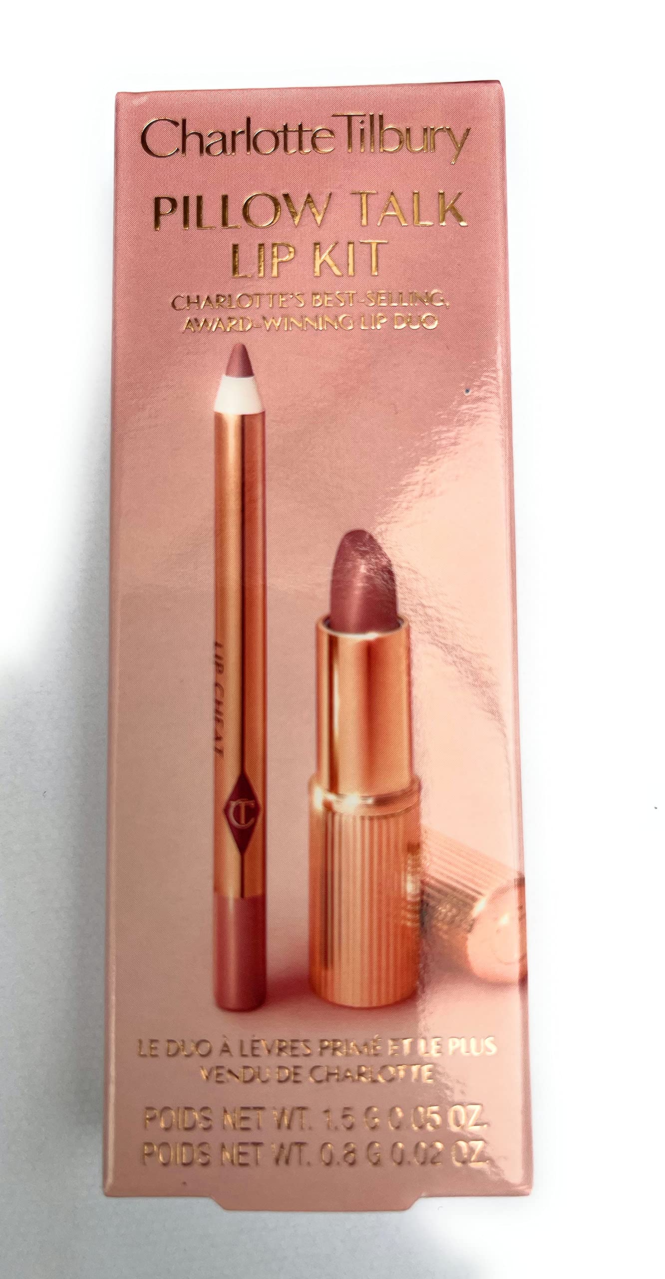 Charlotte Tilbury Pillow Talk Lip Kit - Matte Revolution Lipstick 1.5g Lip Cheat Liner 0.8g