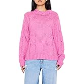 Forever 21 Womens Ribbed-Trim Cable Knit Sweater