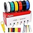 22 AWG Solid Core Wire Kit – 22 Gauge PVC Coated Copper Wires Pre-Tinned 33ft or 10m Each, 6 Colors (Black, Red, Yellow, Gree