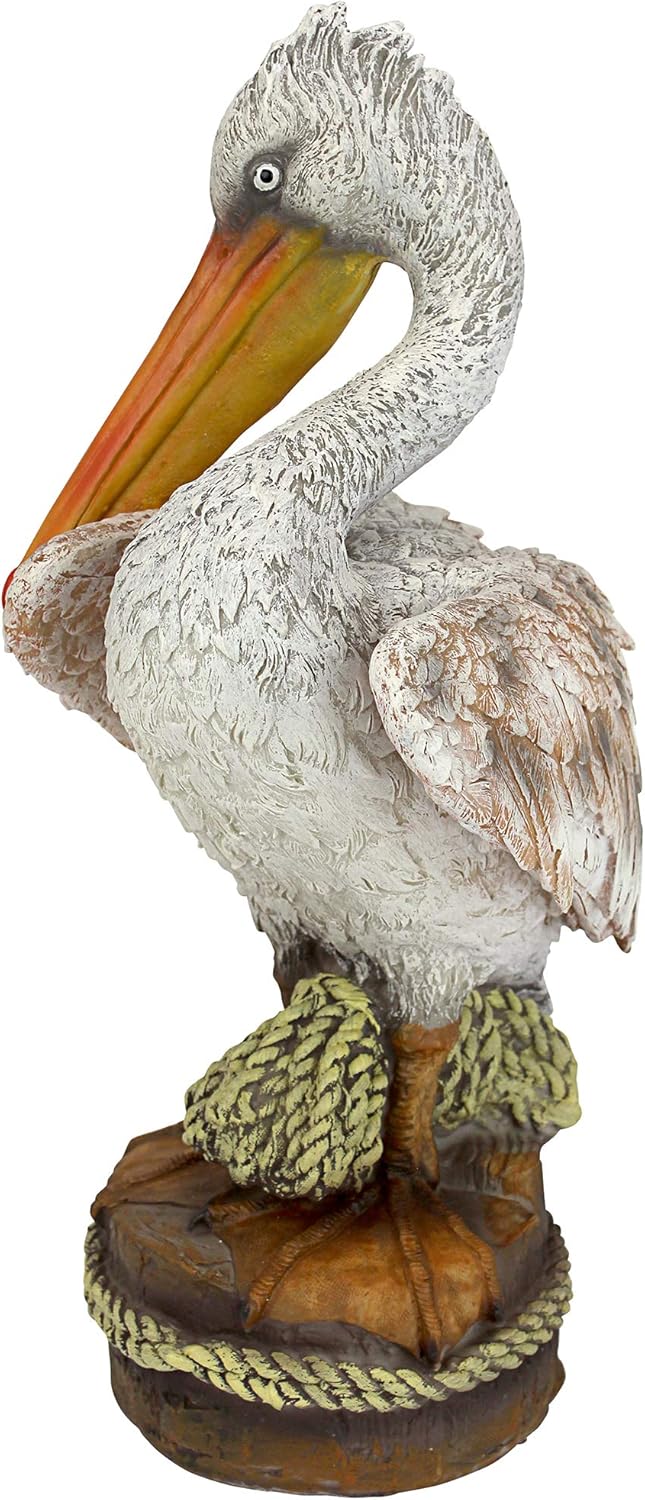 Design Toscano QM205301 Ocean Side Pier 51 Pelican Coastal Decor Garden Statue, 38 cm, Polyresin, Full Color - Image 5
