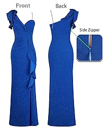 VFSHOW Womens Ruched Ruffle One Shoulder V Neck