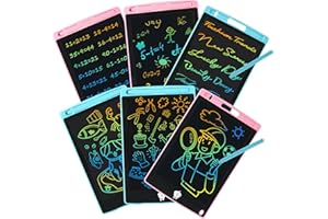 ROLWAY LCD Writing Tablet for Kids, 6 Pack Doodle Board Toddler Toys, Drawing Tablet, Doodle Board, Kids Games Writing Pad, Educational Christmas Gifts for Boys Girls, 8.5inch (Blue+Pink)