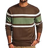 PJ PAUL JONES Mens Striped Pullover Sweater Crewneck Contrast Fine Knitted Sweaters