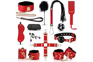 BDSM Sex Toys for Couples.Sex Bondage BDSM kit Restraints with Adjustable Handcuffs Ankle Cuffs Collar Blindfold Ball Gag,12p