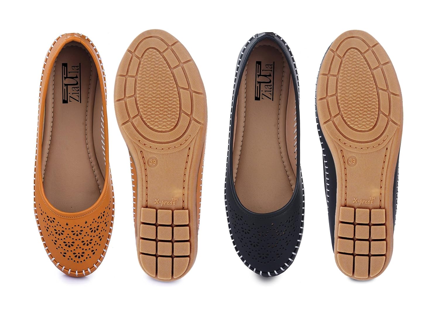 ziaula synthetic stylish laser cut bellies for woman (belly shoe) combo pack