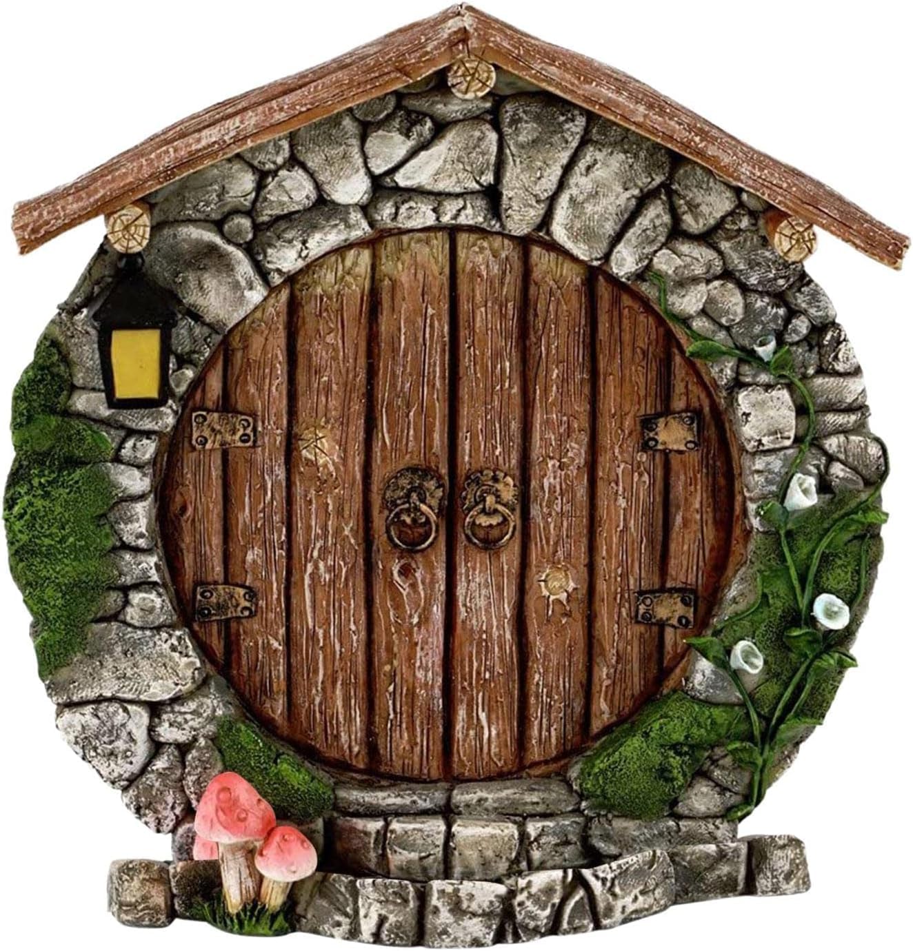 Miniature Fairy Gnome Door Figurines Dollhouse Elf Home for Yard Art Garden Tree Mini Sculpture Statues Decor Garden Fairy Outdoor Decor Gardens Sculptures and Statues