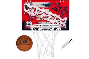 Franklin Sports NBA Team Over the Door Basketball Hoops - Kids Indoor Mini Basketball Hoop + Ball Set - NBA Fan Mini Hoops