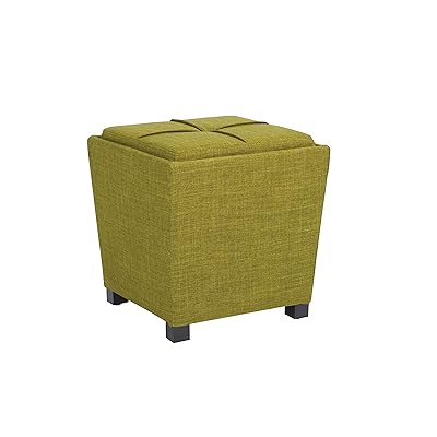 OSP Home Furnishings Metro 2-Piece Ottoman Set, Vibrant Green
