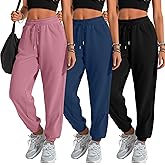 Velvelhall 3 Pack Women's Sweatpants with Pockets, Drawstring Lounge Athletic Joggers Casual Yoga Workout Sweat Pants