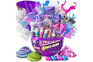 GirlZone Egg Surprise Galaxy Slime Kit for Girls, 39 Pieces to Make Glow in The Dark Slime, DIY Slime with Glitter, Fun Slime Kits for Girls 10-12