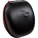 Sentey GS-1401 Universal Black Carrying Case for Headset-headphones with metal zipper, Eva Rubber, Dual Compartments, Inner Dimensions 8 x 7 x 4.75 inches.