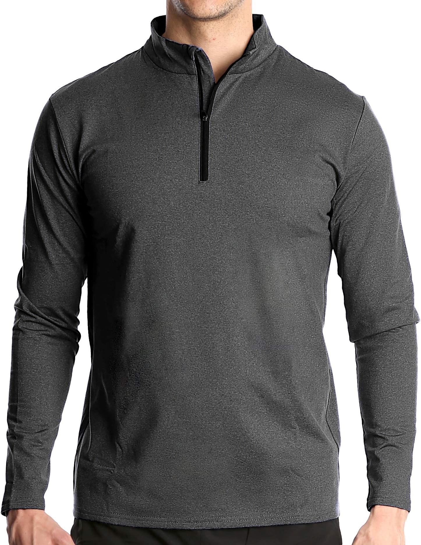 Fort IsleMens Quarter Zip Long Sleeve Pullover Shirt - 1/4 Zip Pullover Mens | Performance Quarter Zip Pullover Men