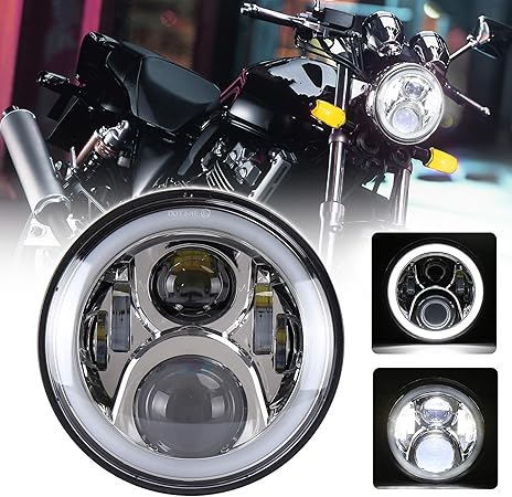 Amazon Movotor 7インチ Cb400sf ヘッドライト Drl機能 イカリング付き オートバイcbシリーズに装着 ハイ ロービーム クローム 1個 車 バイク 車 バイク Amazon Movotor 7インチ Cb400sf ヘッドライト Drl機能 イカリング付き オートバイcbシリーズに装着 ハイ ロービーム クローム 1個 車 バイク 車 バイク