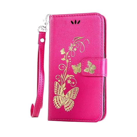 Anlike Samsung Galaxy S4 mini (4,3 Zoll) Hülle, Schutzhülle für Samsung Galaxy S4 mini (4,3 Zoll) Wallet Tasche [Butterfly ge