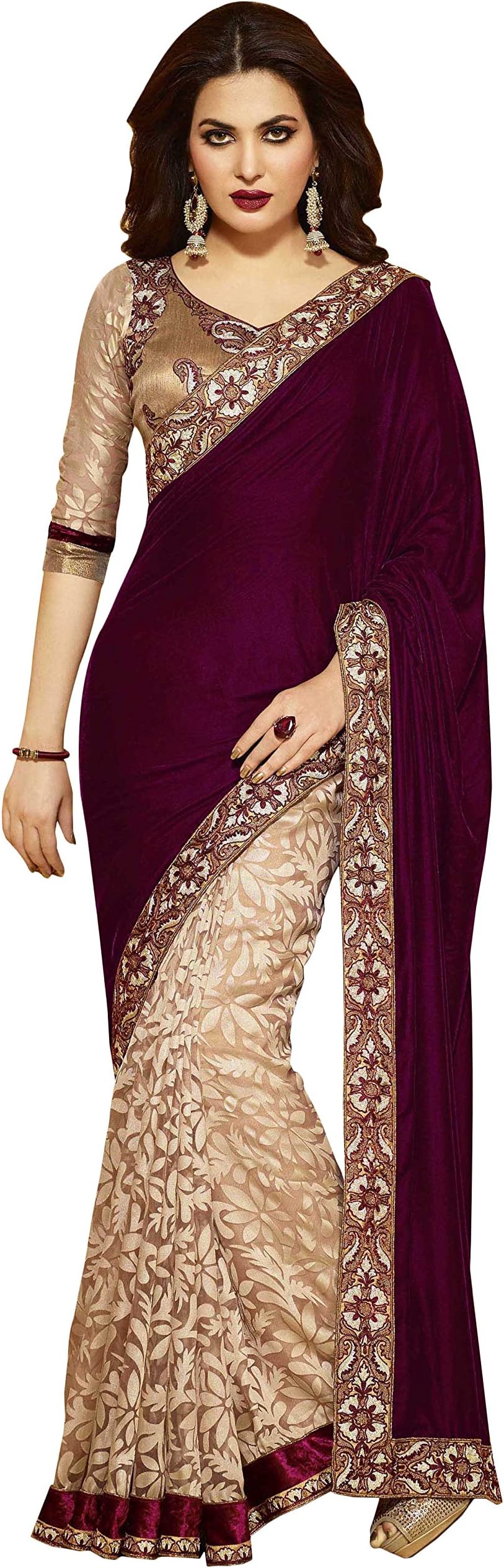 Indain Fashion Designer Women Clothing Bollywood Saree Sari Party Wear