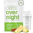 Oats Overnight Green Apple Cinnamon - Overnight Oats with 20g Protein, High Fiber Breakfast Protein Shake - Gluten Free Oatmeal, Non GMO High Protein Oatmeal (2.6 oz per Meal) (8 Pack +BlenderBottle)