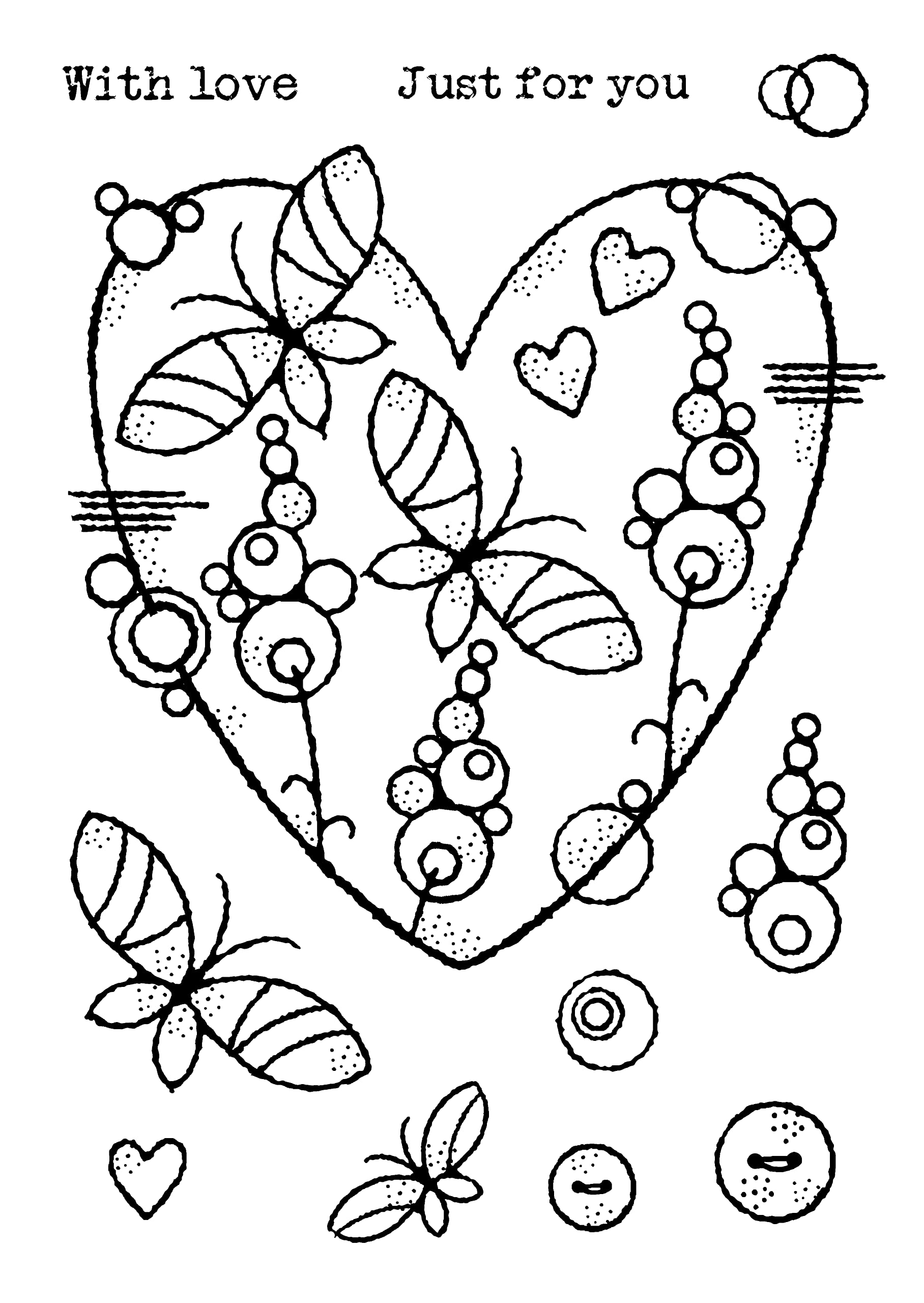 Woodware Francoise Collection-Butterfly Heart Clear Stamp Set, 4 x 6 inches