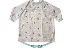 BIBaDO - Long Sleeve Baby Bibs - Babies & Toddlers 6-36 Months - Coverall Baby Led Weaning Bib - Easy Wipe, Soft & Waterproof